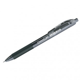 Ручка гелевая автоматическая BERLINGO "Classic Gel", грип, узел 0,5 мм, пластик, черный
