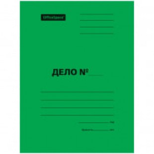 Скоросшиватель картонный OFFICE SPACE "Дело", 300 г/м2, мелованный картон, зеленый