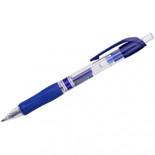 Ручка гелевая автоматическая CROWN "Ceo Jell", узел 0,7 мм, грип, пластик, синий