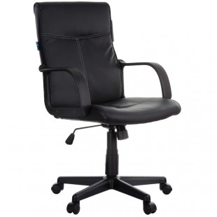 Кресло офисное HELMI "HL-M03 Referent", экокожа/пластик, черный