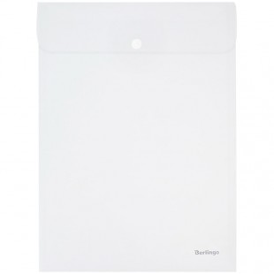 Папка-конверт на кнопке вертикальный BERLINGO, А4, 180 мкм, прозрачный