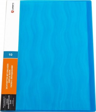 Папка 10 вкладышей LAMARK "Волна", 10 мм, 600 мкм, синий