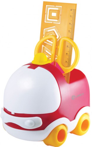 Канцелярский набор детский LAMARK "Машинка", 5 предметов, красный