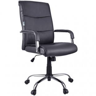 Кресло руководителя HELMI "HL-E03 Accept", экокожа/металл, черный
