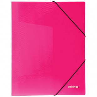 Папка на резинках BERLINGO "Neon", 40 мм, 500 мкм, неон розовый