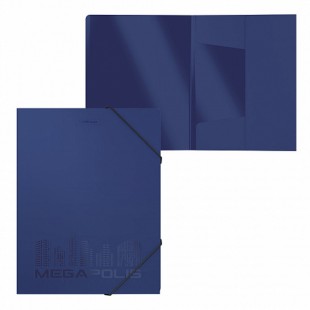 Папка на резинках ERICH KRAUSE "Megapolis", 5 мм, 600 мкм, синий