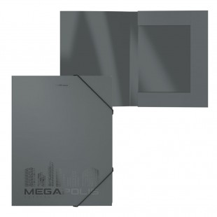 Папка на резинках ERICH KRAUSE "Megapolis", 30 мм, 700 мкм, серый