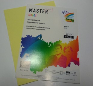 Бумага офисная ОФИС-ЛИДЕР "Master Color", А4, 80 г/м2, 50 листов, желтый