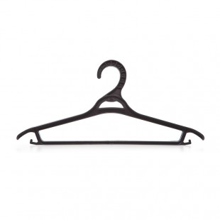 Вешалка-плечики со штангой Office Clean, размер 50-54, пластик, черный.