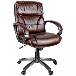 Кресло руководителя HELMI "HL-E08 Receipt", экокожа/пластик, коричневый