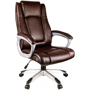 Кресло руководителя HELMI "HL-E09 Capital", экокожа/пластик, коричневый