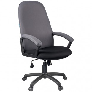 Кресло руководителя HELMI "HL-E79 Elegant", ткань/пластик, серый