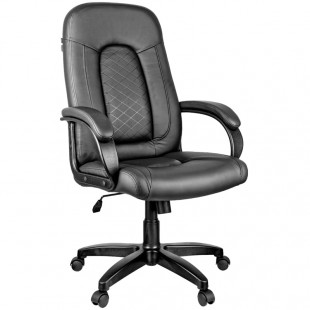 Кресло руководителя HELMI "HL-E29 Brilliance", экокожа/пластик, черный