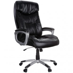 Кресло руководителя HELMI "HL-E19 Basis", экокожа/пластик, черный
