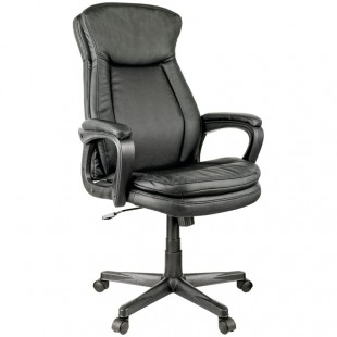 Кресло руководителя HELMI "HL-E22 Advantage", экокожа/пластик, черный
