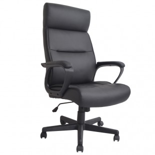 Кресло руководителя HELMI "HL-Е28 Approved", экокожа/пластик, черный