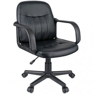 Кресло офисное HELMI "HL-M01 Brief", экокожа/пластик, черный