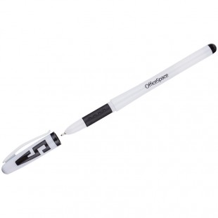 Ручка гелевая OFFICE SPACE, грип, игольчатый узел 0,6 мм, пластик, черный