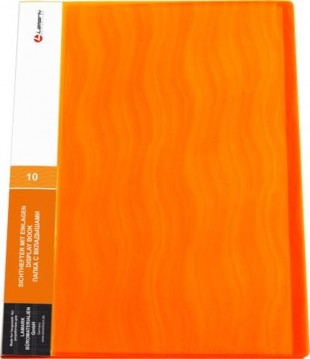 Папка 10 вкладышей LAMARK "Волна", 10 мм, 600 мкм, оранжевый
