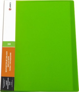 Папка 30 вкладышей LAMARK "Неон", 0,60 мм, 20 мм, зеленый