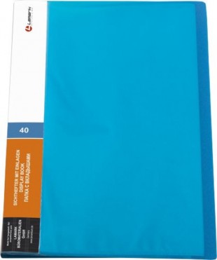 Папка 40 вкладышей LAMARK "Неон", 0,60 мм, 30 мм, синий