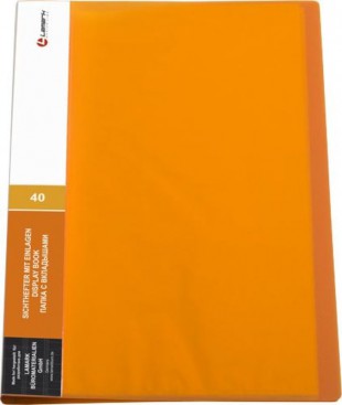 Папка 40 вкладышей LAMARK "Неон", 0,60 мм, 30 мм, оранжевый