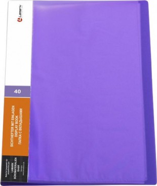 Папка 40 вкладышей LAMARK "Неон", 0,60 мм, 30 мм, фиолетовый