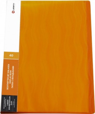 Папка 40 вкладышей LAMARK "Волна", 30 мм, 600 мкм, оранжевый
