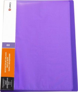 Папка 60 вкладышей LAMARK "Неон", 0,60 мм, 40 мм, фиолетовый