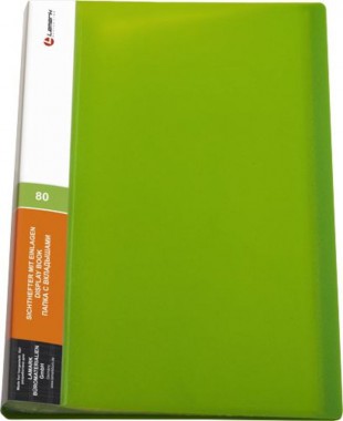 Папка 80 вкладышей LAMARK "Неон", 0,80 мм, 50 мм, зеленый