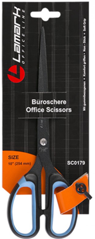 Ножницы LAMARK "Non Stick", 254 мм, пластик/резина, черный