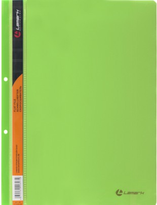Папка-скоросшиватель LAMARK, А4, 160 мкм, перфорация, пластик, зеленый