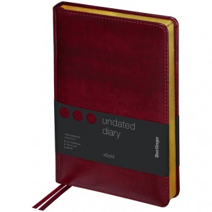 Ежедневник BERLINGO "xGold", А5, 160 листов, кожзам, бордовый