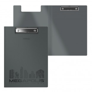 Папка-планшет ERICH KRAUSE "Megapolis", A4, пластик, серый