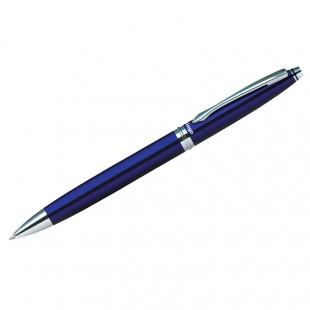 Ручка шариковая автоматическая BERLINGO "Silver Classic", узел 0,7 мм, синий