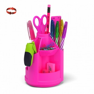 Канцелярский набор ERICH KRAUSE "Mini Desk. Neon Solid", 13 предметов, неон розовый