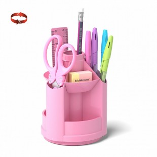 Канцелярский набор ERICH KRAUSE "Mini Desk. Pastel", 13 предметов, пастель розовая
