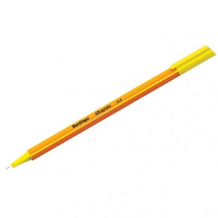 Ручка капиллярная трехгранная BERLINGO "Rapido", узел 0,4 мм, желтый