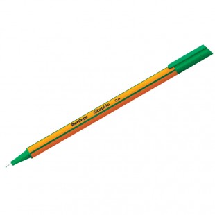 Ручка капиллярная трехгранная BERLINGO "Rapido", узел 0,4 мм, зеленый