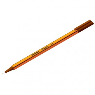 Ручка капиллярная трехгранная BERLINGO "Rapido", узел 0,4 мм, коричневый