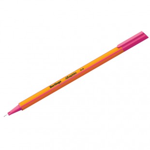 Ручка капиллярная трехгранная BERLINGO "Rapido", узел 0,4 мм, розовый