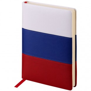 Ежедневник OFFICE SPACE "Flag", A5, 160 листов, кожзам, триколор