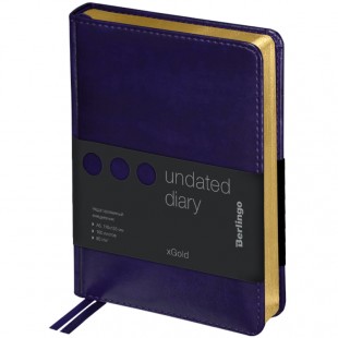 Ежедневник BERLINGO "xGold", А6, 160 листов, кожзам, фиолетовый
