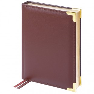 Ежедневник DELUCCI, А6, 160 листов, фактурная кожа, коричневый