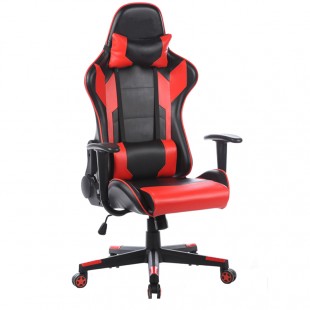 Кресло компьютерное HELMI "HL-G01 Victory", экокожа/пластик, красный