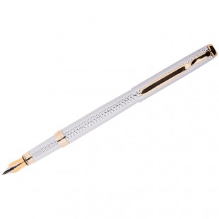 Ручка перьевая DELUCCI "Celeste", корпус серебро, 0,8 мм,черный