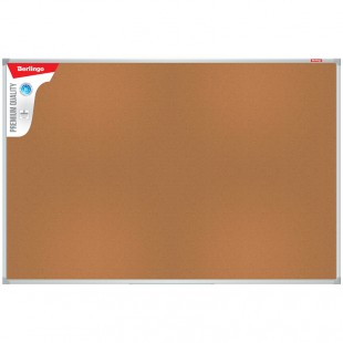 Доска пробковая BERLINGO "Premium", 60х45 см, алюминий, коричневый