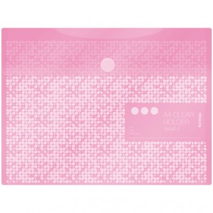 Папка-конверт на липучке BERLINGO "Starlight", А4, 180 мкм, пластик, розовая пастель