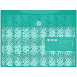 Папка-конверт на липучке BERLINGO "Starlight", А4, 180 мкм, пластик, зеленая пастель