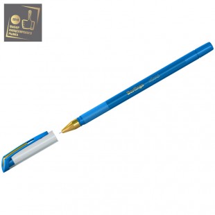 Ручка шариковая BERLINGO "XGold", грип, игольчатый узел 0,7 мм, голубой